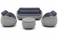 Komplet mebli ogrodowych ze stolikiem plecionka sofa fotele szary