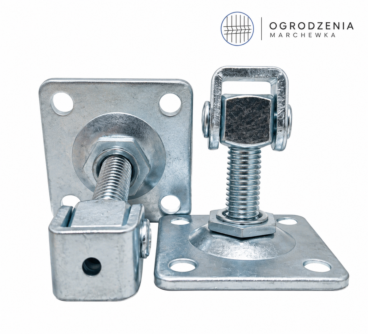 Zawiasy regulowane M12 do furtki 6x6 ocynkowane komplet 2 szt słupek 60x60