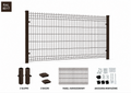 Panel ogrodzeniowy 3D brązowy fi5, słupek 1,5mm, ZESTAW